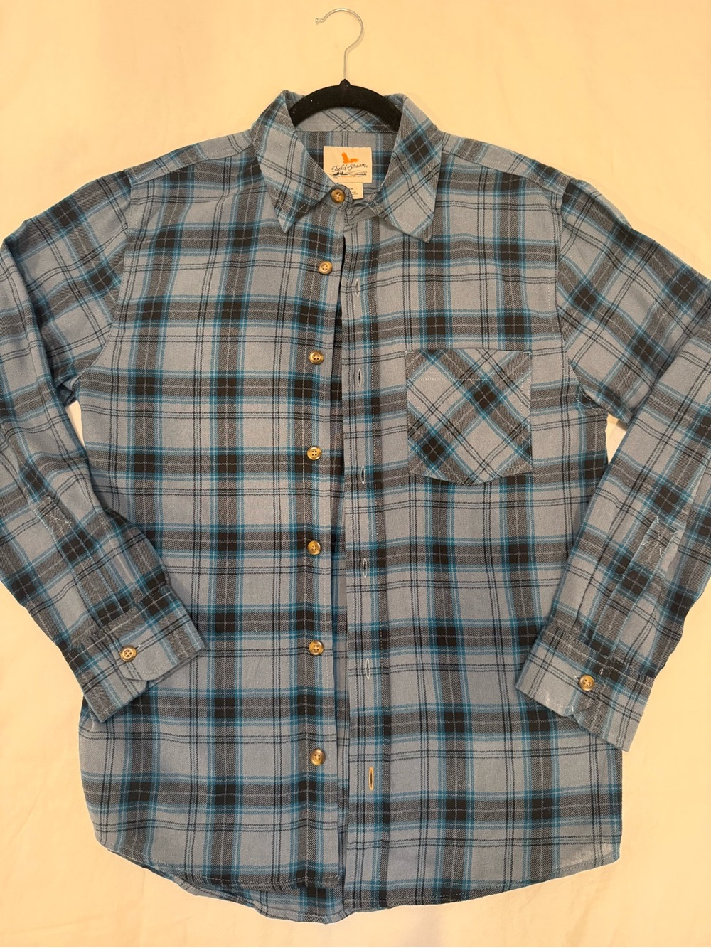 Field & Stream Blue Plaid Flannel Button-Down Shirt